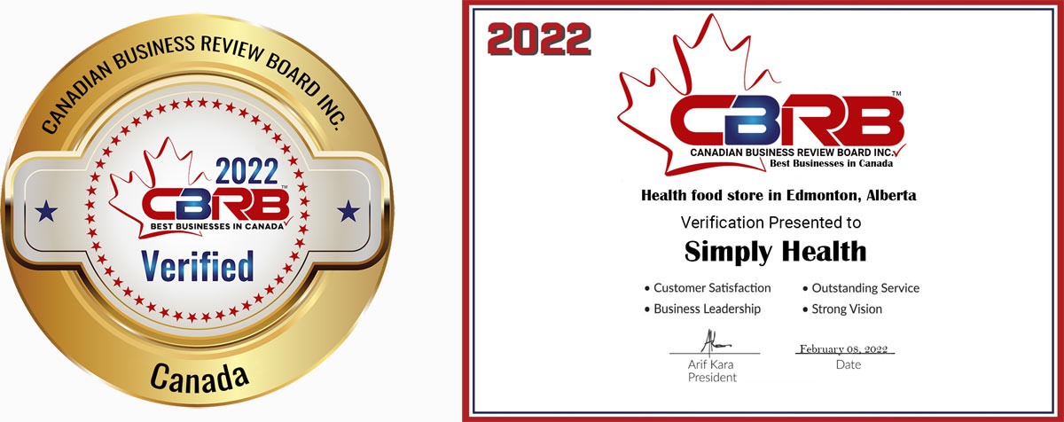 Simply Health is verified by CBRB (Canadian Business Review Board)!